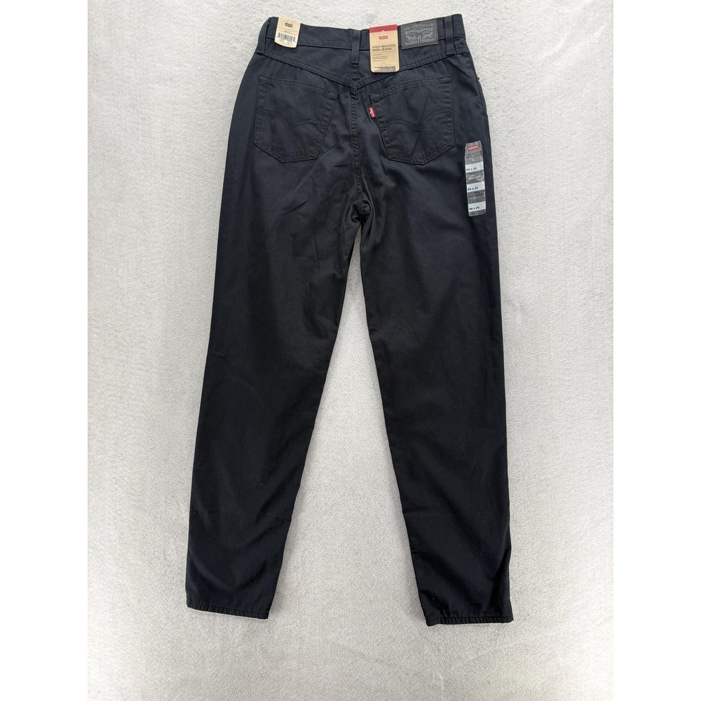 Levis High Waisted Mom Jeans Womens 28x30 Black High Rise Tapered Leg Hemp Pants